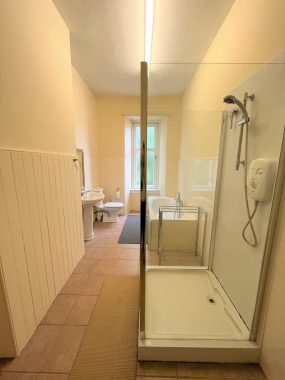 middle land bathroom with shower